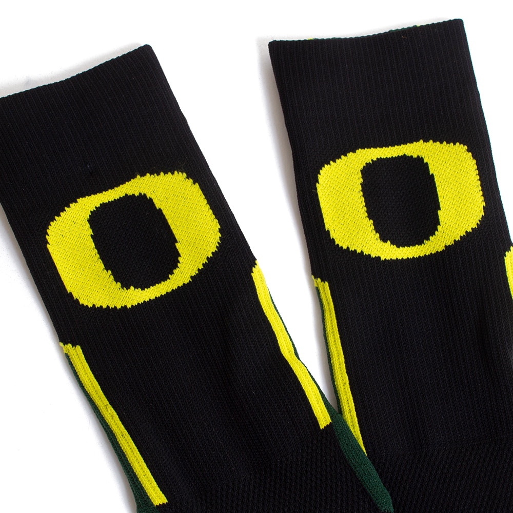 Classic Oregon O, Donegal Bay, Black, Crew, Accessories, Unisex, Performance, Sock, 733995